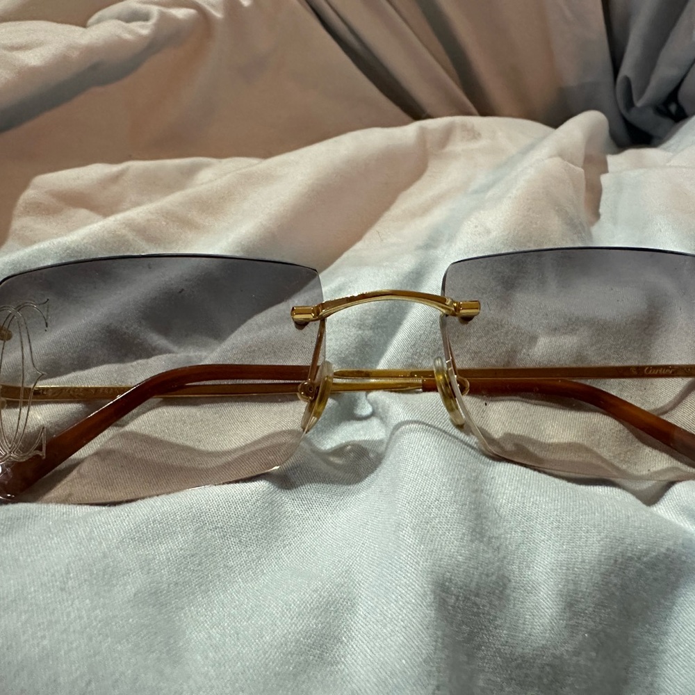 Cartier Gold and Brown Men's Glasses